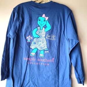 NWT (Youth) Simply Southern LS Navy Blue Shirt